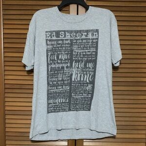 Ed Sheeran Photograph Lyrics Grey Shirt No Size Tag Approx L